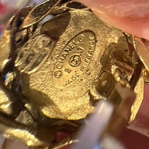 CHANEL COCO MARK CLIP ON BUTTON EARRINGS And pearl Chanel Earrings - Picture 2 of 5